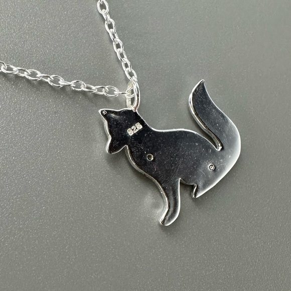 Sterling Silver Fox Constellation Necklace with Cubic Zirconia - Picture 5 of 10